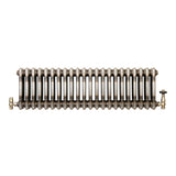 Radiateur Traditionnel à 3 Colonnes & Vannes - 300 x 1010 mm - Métal Brut