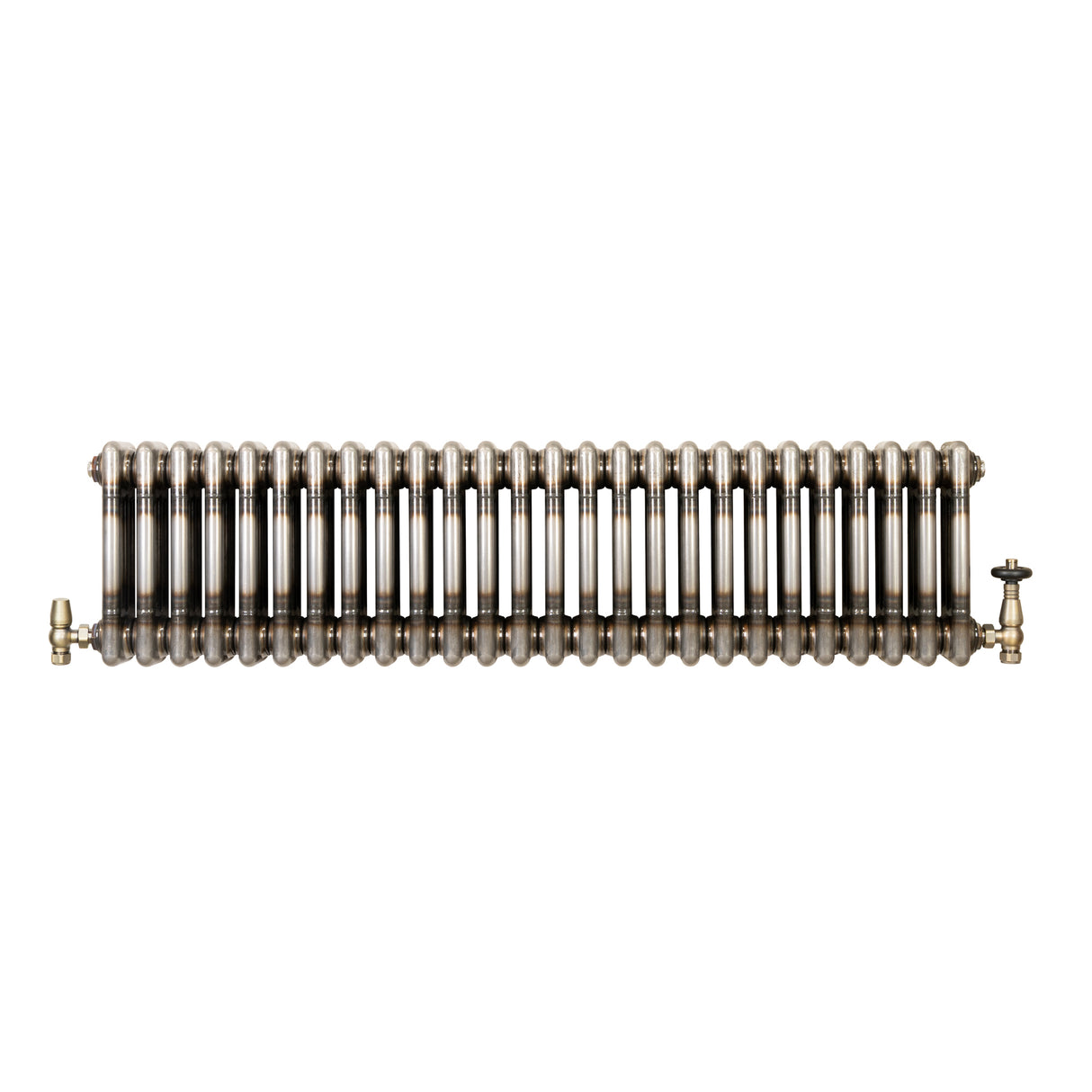 Radiateur Traditionnel à 3 Colonnes & Vannes - 300 x 1190 mm - Métal Brut
