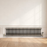 Radiateur Traditionnel à 3 Colonnes & Vannes - 300 x 1190 mm - Métal Brut