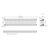 Radiateur Traditionnel à 3 Colonnes & Vannes - 300 x 1460 mm - Métal Brut