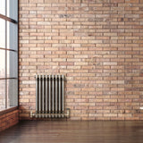 Radiateur Traditionnel à 3 Colonnes & Vannes - 600 x 425 mm - Métal Brut