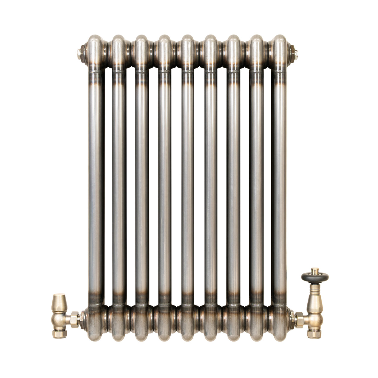 Radiateur Traditionnel à 3 Colonnes & Vannes - 600 x 425 mm - Métal Brut