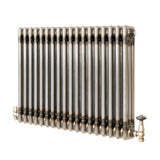 Radiateur Traditionnel à 3 Colonnes & Vannes - 600 x 830 mm - Métal Brut