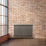 Radiateur Traditionnel à 3 Colonnes & Vannes - 600 x 830 mm - Métal Brut