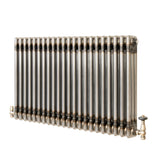 Radiateur Traditionnel à 3 Colonnes & Vannes - 600 x 1010 mm - Métal Brut