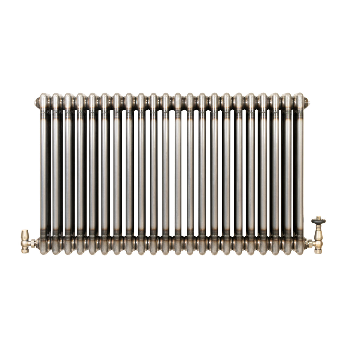 Radiateur Traditionnel à 3 Colonnes & Vannes - 600 x 1010 mm - Métal Brut