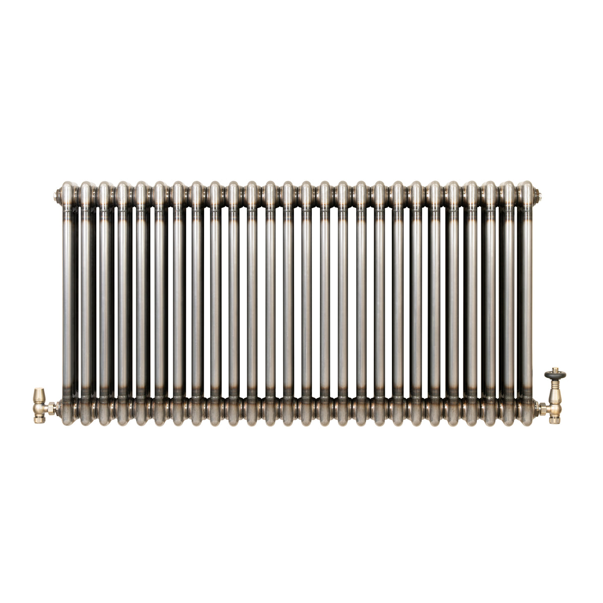 Radiateur Traditionnel à 3 Colonnes & Vannes - 600 x 1190 mm - Métal Brut