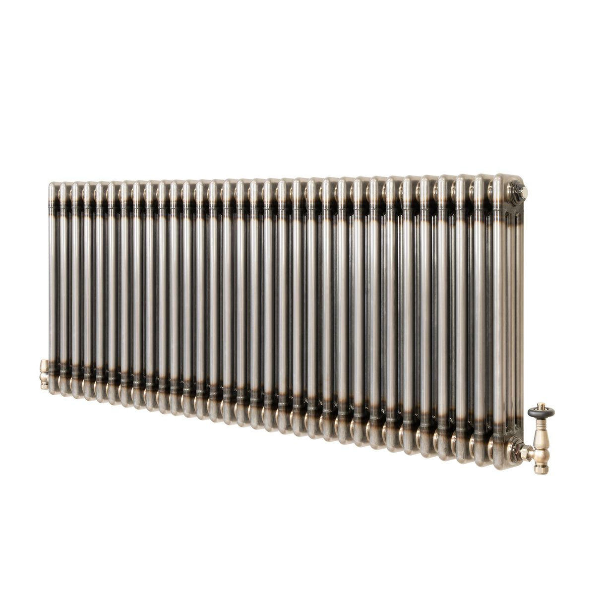 Radiateur Traditionnel à 3 Colonnes & Vannes - 600 x 1460 mm - Métal Brut