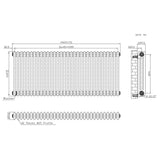 Radiateur Traditionnel à 3 Colonnes & Vannes - 600 x 1460 mm - Métal Brut