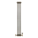 Radiateur Traditionnel à 3 Colonnes & Vannes - 1500 x 200 mm - Métal Brut
