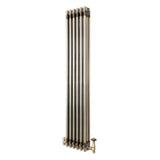 Radiateur Traditionnel à 3 Colonnes & Vannes - 1500 x 290 mm - Métal Brut