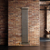 Radiateur Traditionnel à 3 Colonnes & Vannes - 1500 x 290 mm - Métal Brut