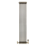 Radiateur Traditionnel à 3 Colonnes & Vannes - 1500 x 290 mm - Métal Brut