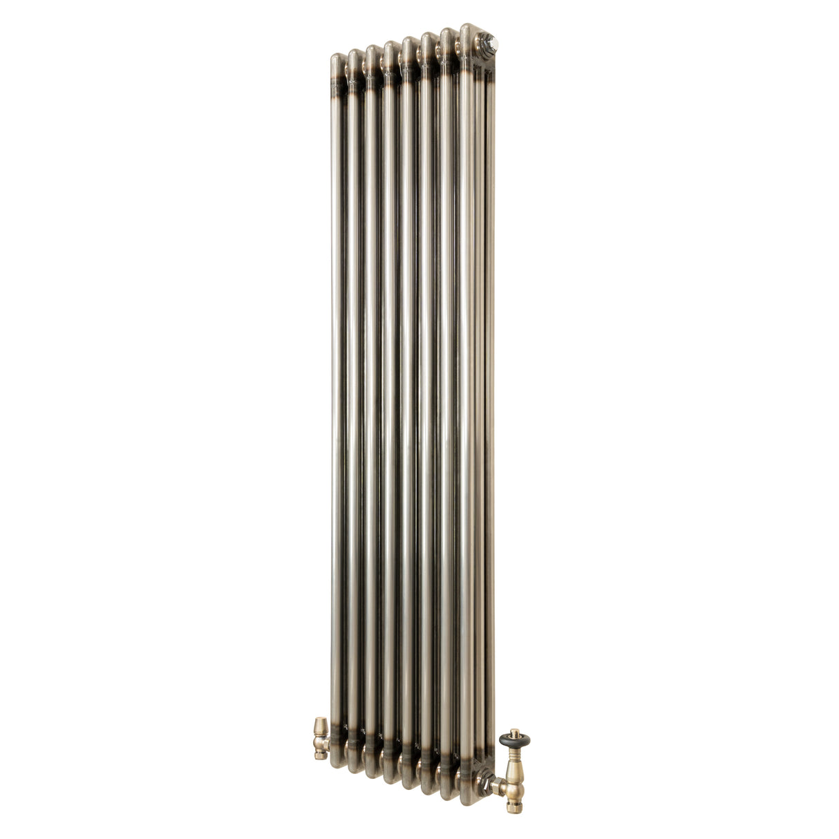 Radiateur Traditionnel à 3 Colonnes & Vannes - 1500 x 470 mm - Métal Brut