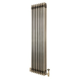 Radiateur Traditionnel à 3 Colonnes & Vannes - 1500 x 470 mm - Métal Brut