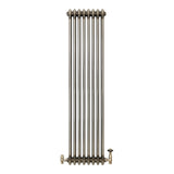 Radiateur Traditionnel à 3 Colonnes & Vannes - 1500 x 470 mm - Métal Brut