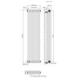 Radiateur Traditionnel à 3 Colonnes & Vannes - 1500 x 470 mm - Métal Brut