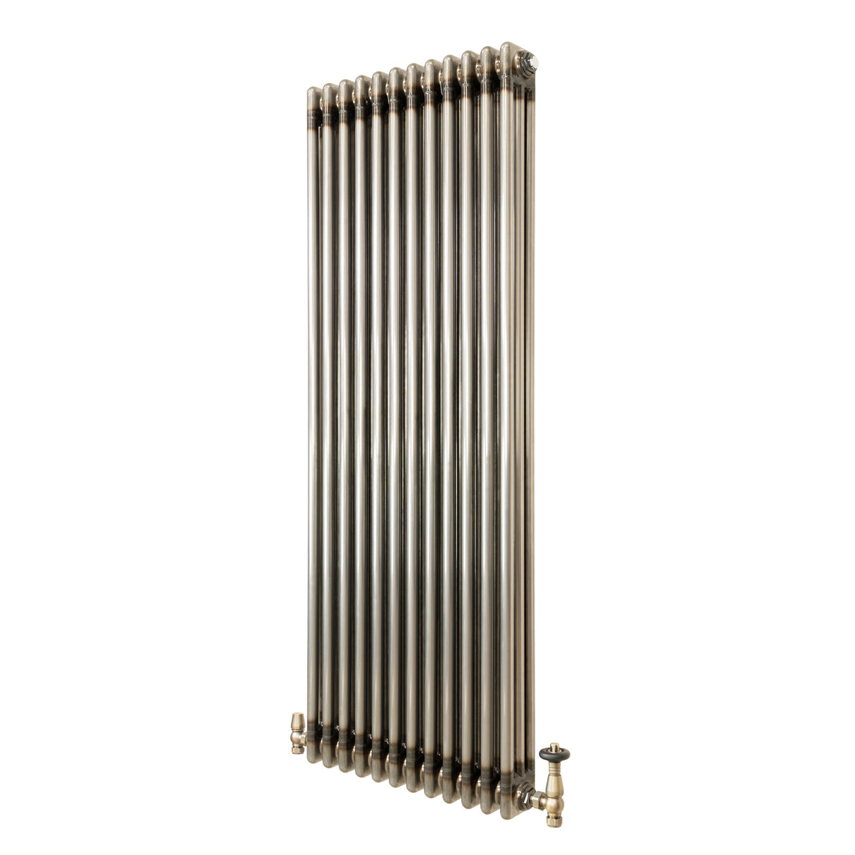 Radiateur Traditionnel à 3 Colonnes & Vannes - 1500 x 560 mm - Métal Brut