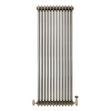 Radiateur Traditionnel à 3 Colonnes & Vannes - 1500 x 560 mm - Métal Brut
