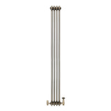 Radiateur Traditionnel à 3 Colonnes & Vannes - 1800 x 200 mm - Métal Brut