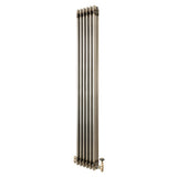 Radiateur Traditionnel à 3 Colonnes & Vannes - 1800 x 290 mm - Métal Brut
