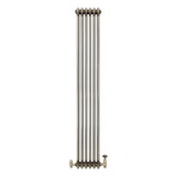 Radiateur Traditionnel à 3 Colonnes & Vannes - 1800 x 290 mm - Métal Brut