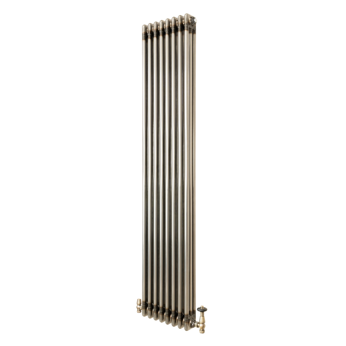 Radiateur Traditionnel à 3 Colonnes & Vannes - 1800 x 380 mm - Métal Brut