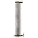 Radiateur Traditionnel à 3 Colonnes & Vannes - 1800 x 380 mm - Métal Brut