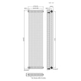 Radiateur Traditionnel à 3 Colonnes & Vannes - 1800 x 470 mm - Métal Brut