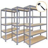Monster Racking - 3 Rayonnages Q-Rax en Acier Gris 120 x 50 x 182,5 cm & Maillet