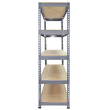 Monster Racking - 5 Rayonnages Q-Rax en Acier Gris 120 x 50 x 182,5 cm
