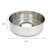 Bol en acier inoxydable brillant de 51 cm de diamètre et 15 cm de profondeur, idéal pour la préparation de popcorn ou de barbe à papa