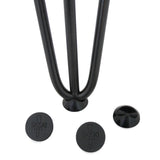 4 Pieds de Table en Épingle à Cheveux - 35,5cm - 2 Tiges - 12mm – Fini Noir