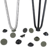 Embouts de protection gris en silicone pour pieds de table, forme ronde, texture lisse, adaptés pour tubes de 12 mm de diamètre