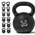 Kettlebell en fonte noire de 28 kg avec une poignée large et texturée, idéale pour l'entraînement en force et la musculation