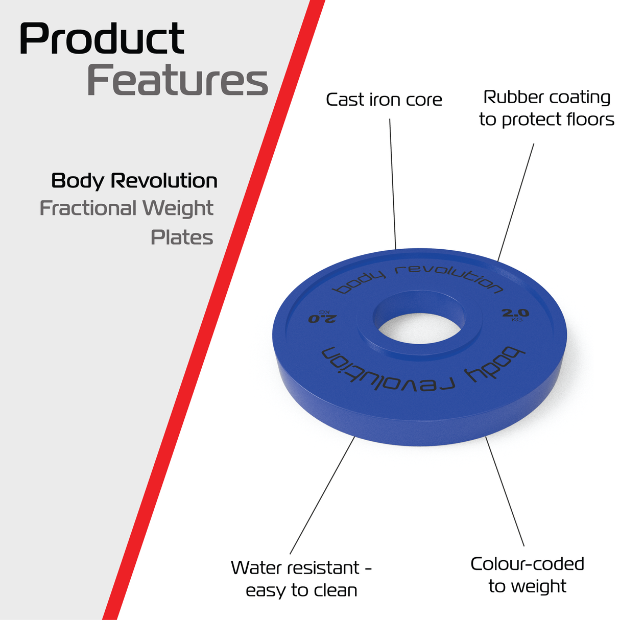 2 Disques de Musculation Fractionnés de 4 kg (2 x 2 kg)