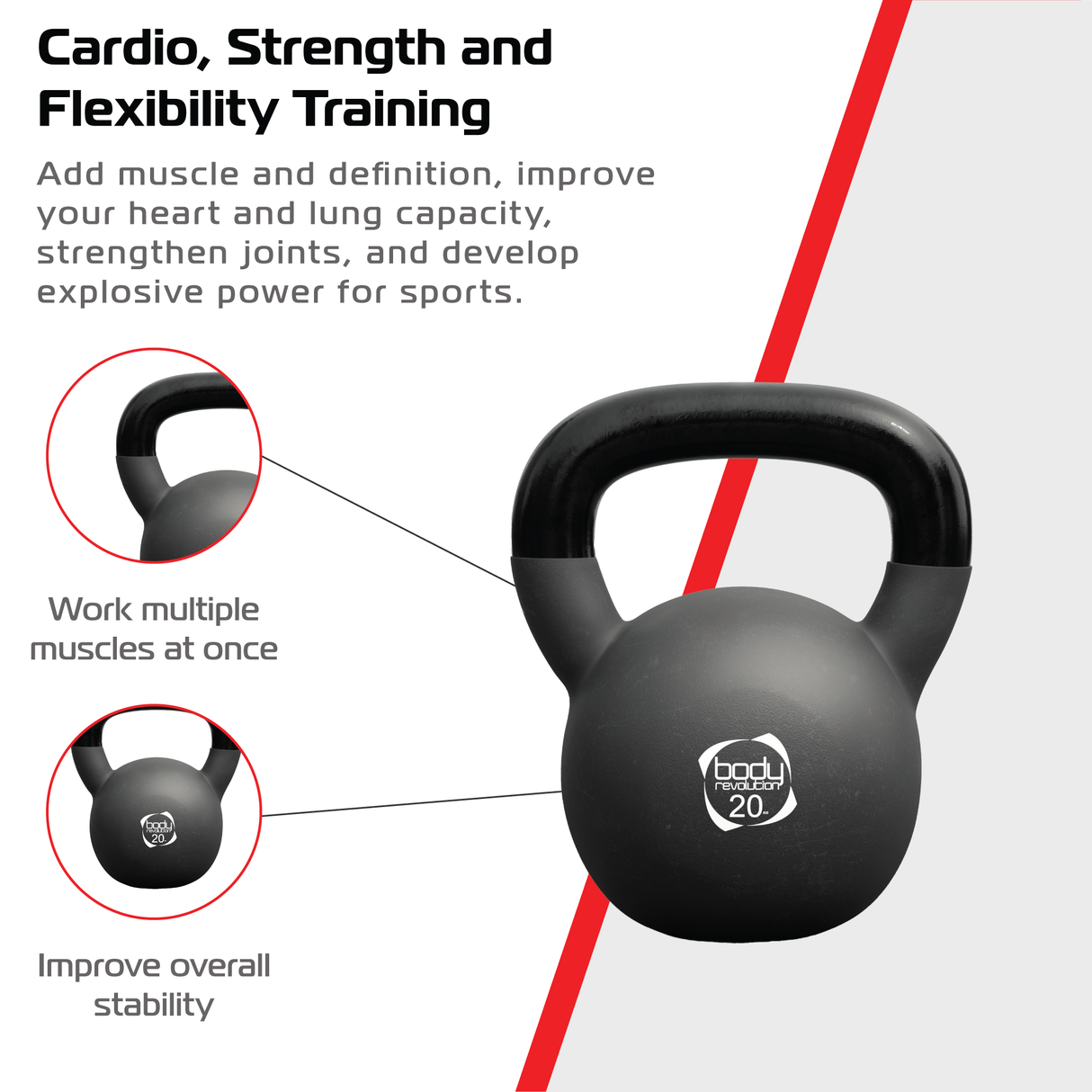 Kettlebell en Néoprène 20 kg