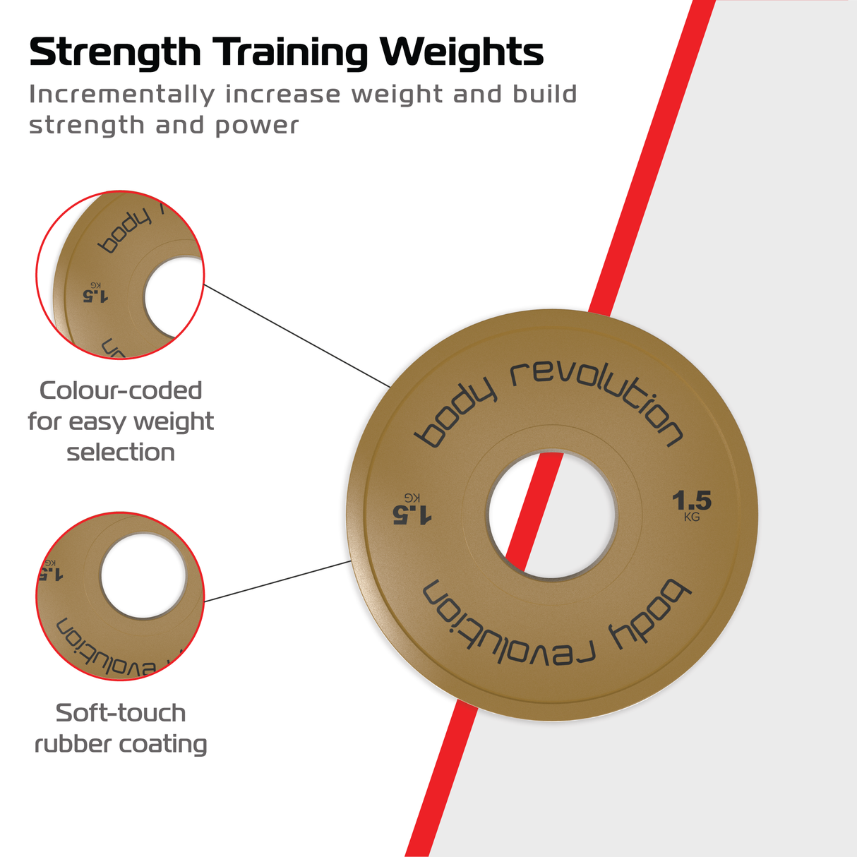 2 Disques de Musculation Fractionnés de 3 kg (2 x 1,5 kg)