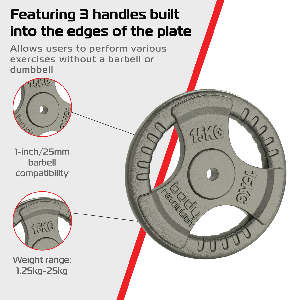2 Disques de Musculation en Fonte de 30 kg (2 x 15 kg)