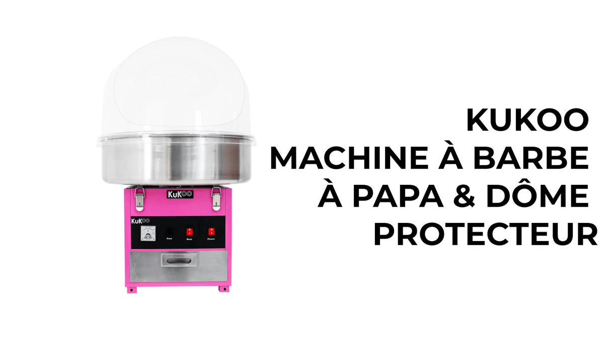 KuKoo Machine à Barbe à Papa & Dôme Protecteur