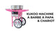 Machine à Barbe à Papa avec Charrette Rose et Dôme Acrylique