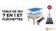 Lot de Table Multi Jeux 7 en 1, Ensemble de Fléchettes & Anneau LED - Gris