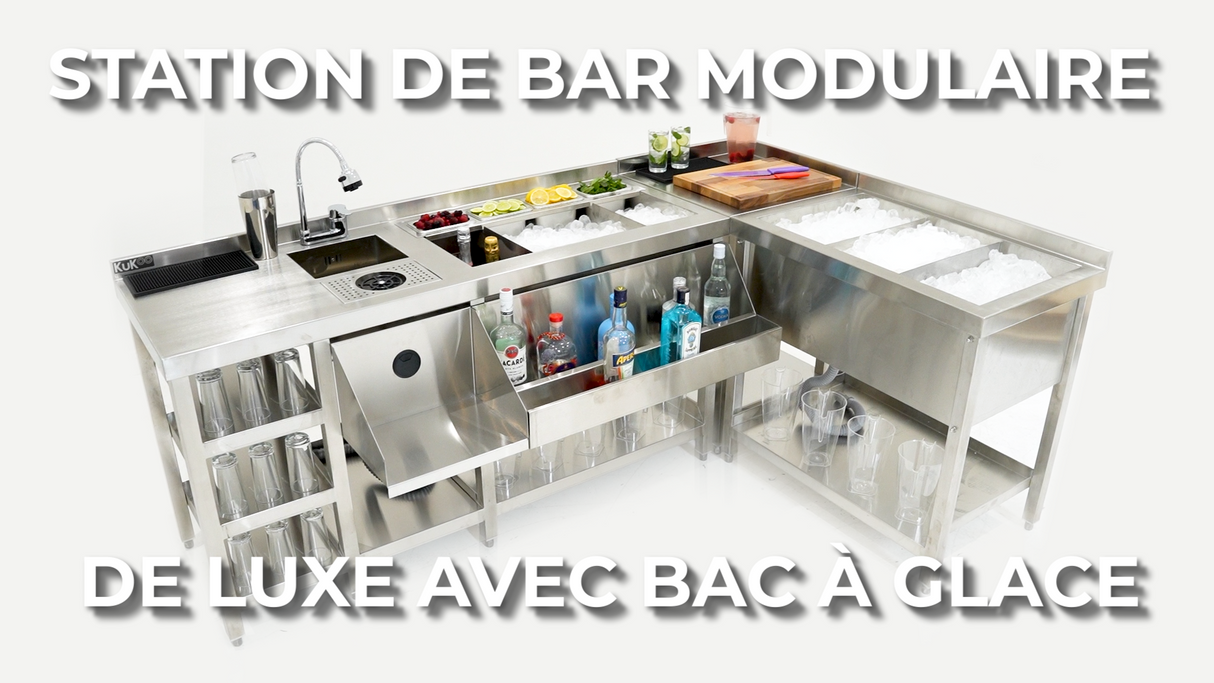 Bar à Cocktails Modulaire Deluxe avec Bac de Glace