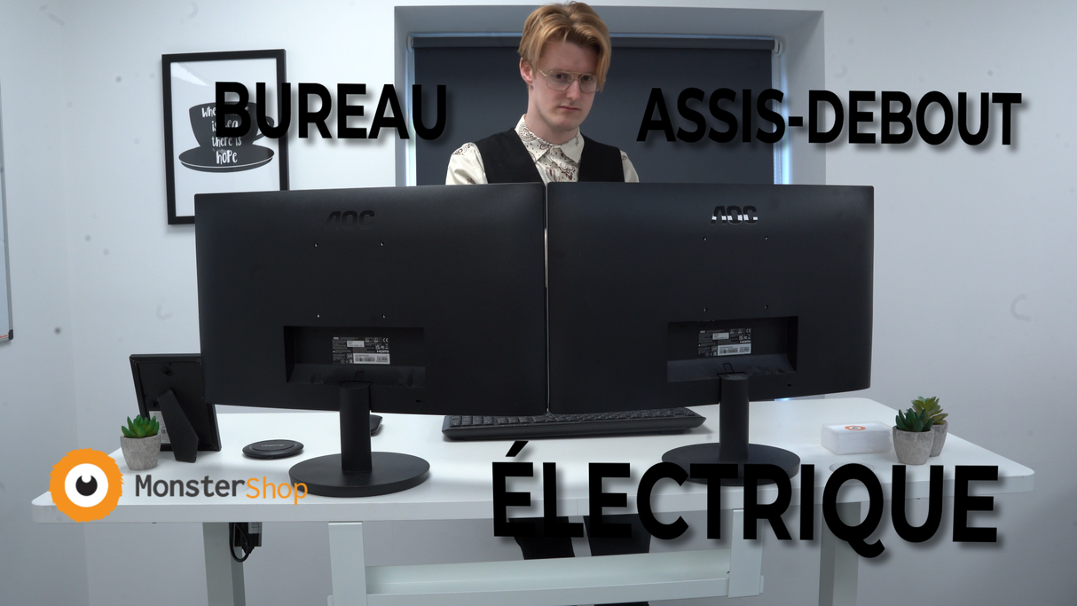 Bureau Assis-Debout Électrique Avec Tiroir (120 x 60 cm)