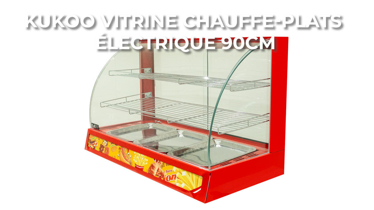 KuKoo Vitrine Chauffe-Plats Électrique 90cm