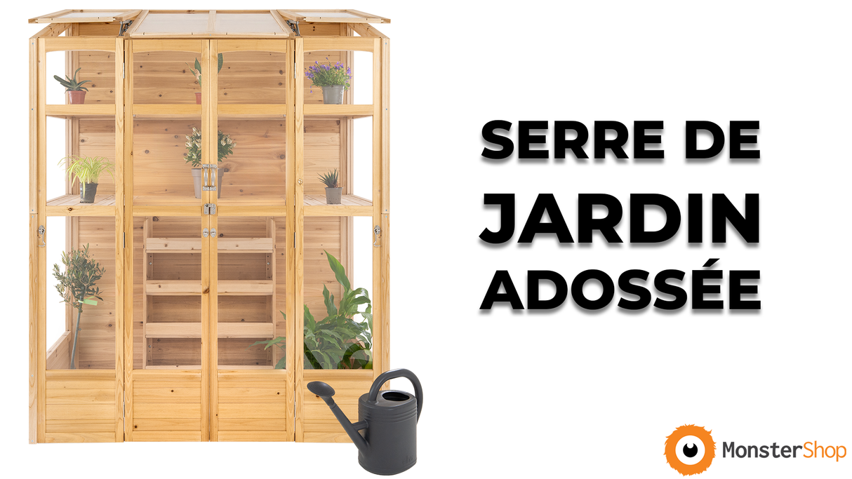 Serre de Jardin Adossée en Bois - Naturel