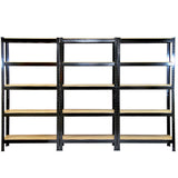 Monster Racking - 6 Rayonnages T-Rax en Acier Noir 75cm x 30cm x 150cm