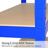 Monster Racking - 4 Rayonnages T-Rax en Acier Bleu 75cm x 30cm x 150cm