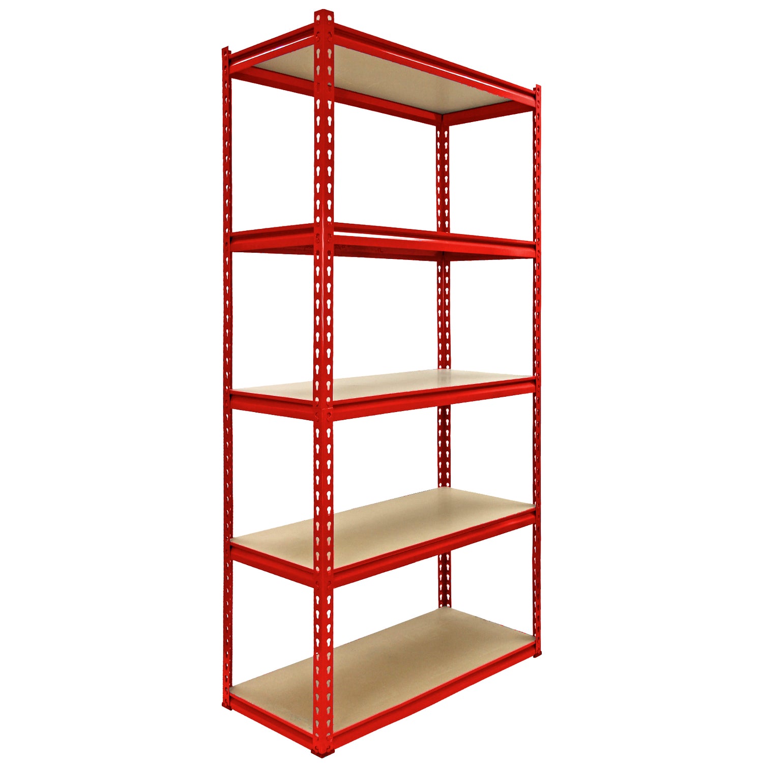 Monster Racking - Lot de 1 Rayonnage d'Angle Z-Rax en Acier Rouge & 4 Rayonnages Z-Rax 90cm x 45cm x 183cm