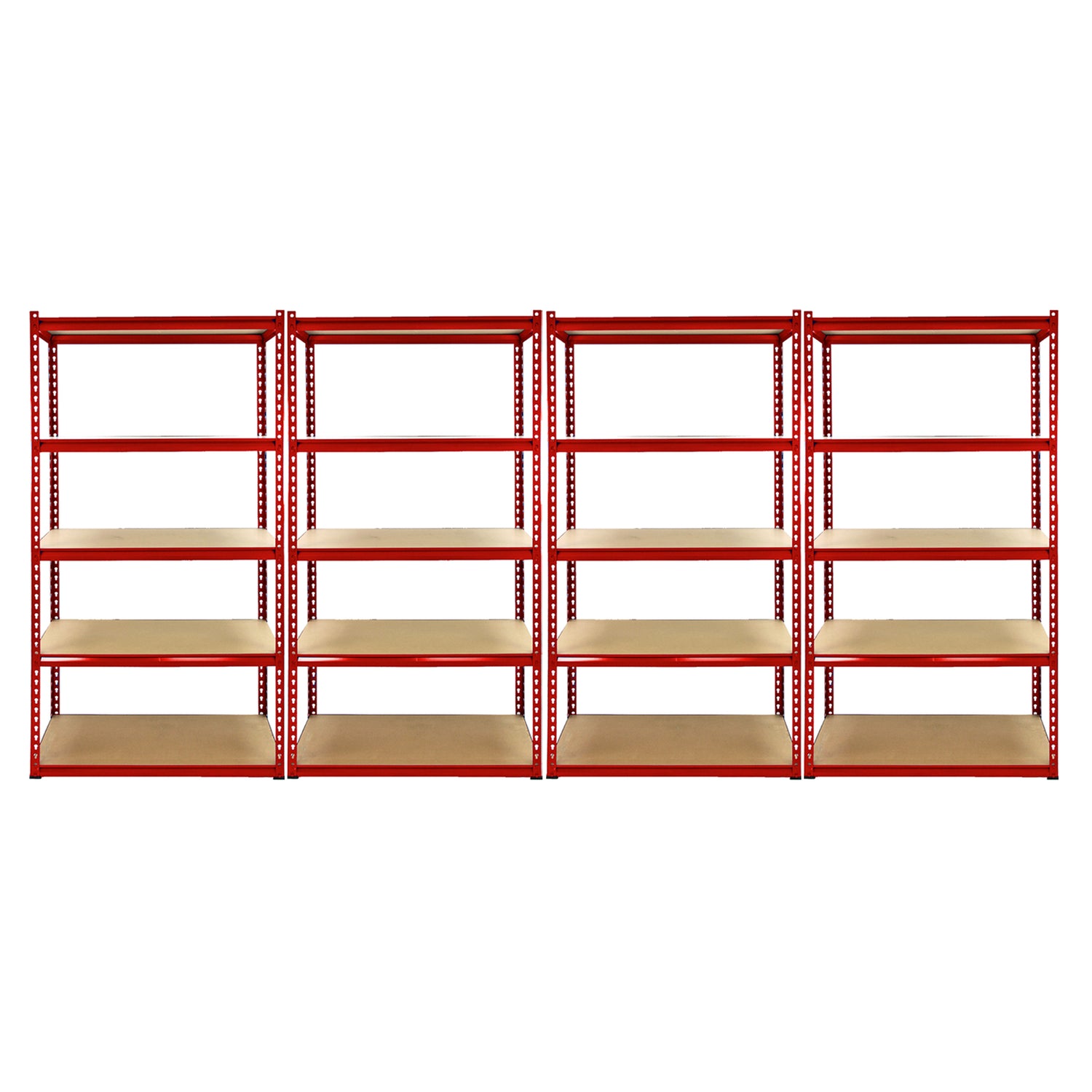 Monster Racking - Lot de 1 Rayonnage d'Angle Z-Rax en Acier Rouge & 4 Rayonnages Z-Rax 90cm x 45cm x 183cm